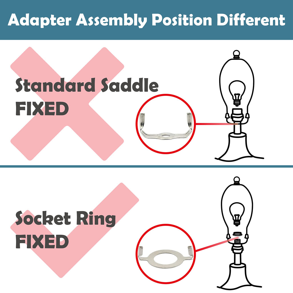 Aspen Creative 20041-12A, 10" Lamp Shade Harp Holder with E26 UNO Fitter Adapter, Includes Solid Steel Bumped Cylinder Finial, 10" Harp, and E26 36mm UNO Fitter in Brass Plated Finish, 2 Pack