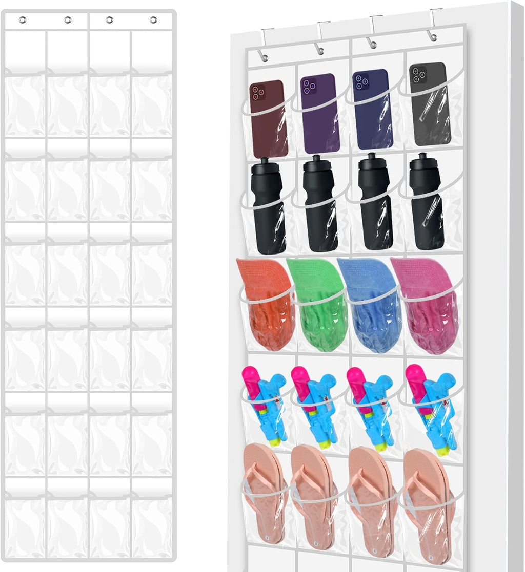 Windyun 24-Pocket Hanging Organizer - Large Clear Shoe Rack for Closet & Bathroom | Waterproof & Nonslip