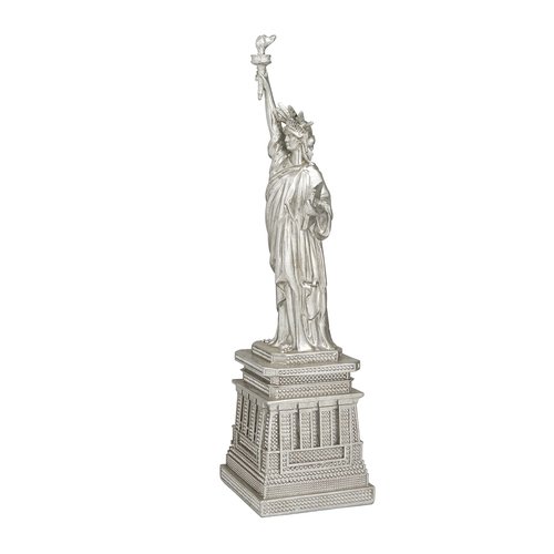 Deco 79 Polystone Statue of Liberty Decorative Sculpture Home Decor Statue, Accent Figurine 5" x 5" x 17", Silver