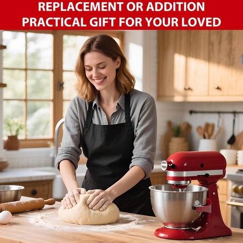 7QT Stainless Steel Mixer Bowl for Kitchenaid Stand Mixers, Kitchen Aid Mixing Bowl for 7QT Lift Mixer with Handle, Compatible with KSM70SKXXBK, Dishwasher safe.