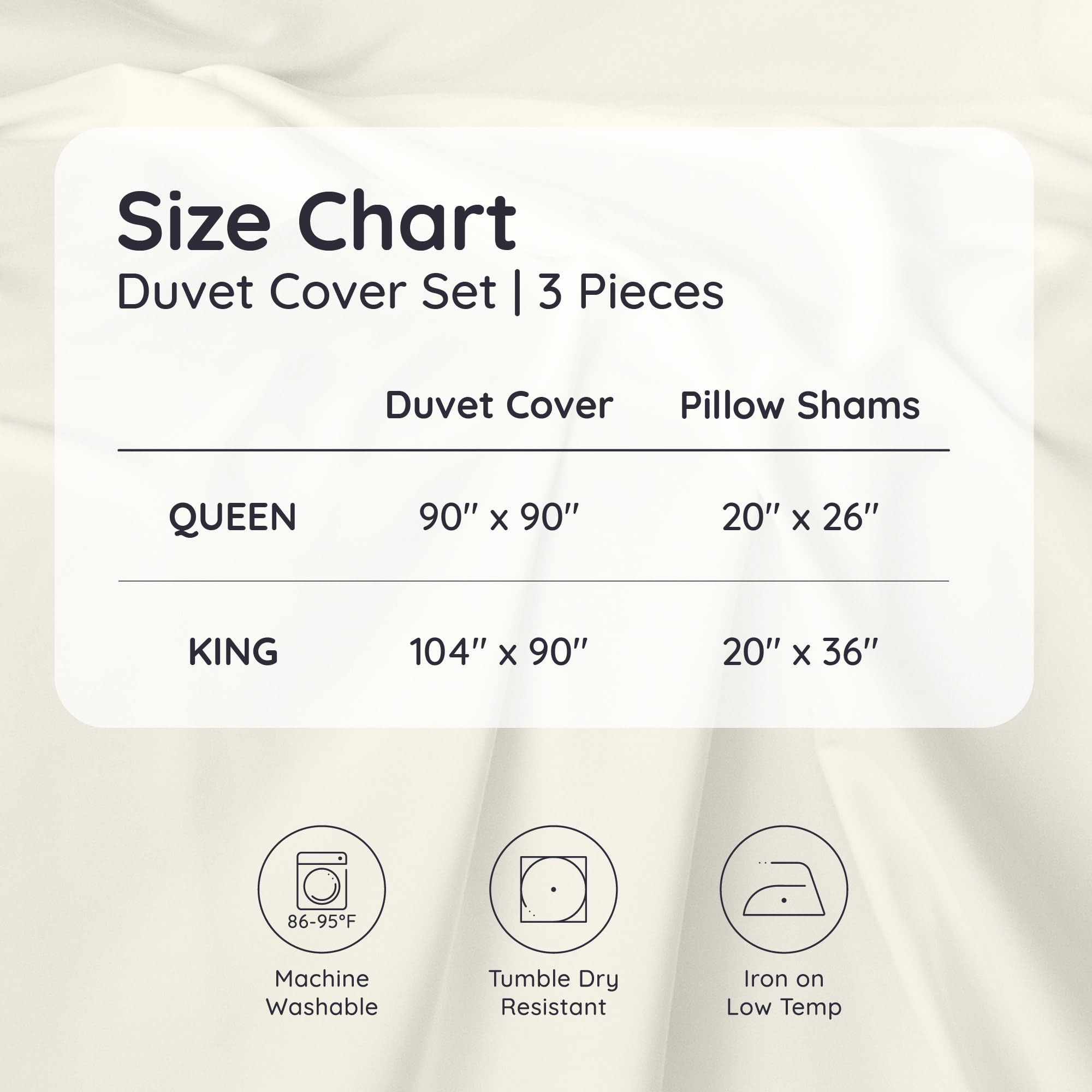 Bambaw 100% Viscose Derived from Bamboo Duvet Cover King Size – 3 Piece Duvet Cover Cooling King Size, Extra Soft & Breathable, Includes 2 King Pillow Shams, No Comforter (Sand)