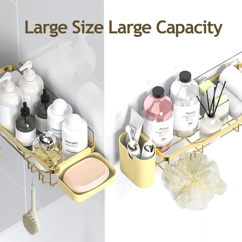 NESOMI Shower Caddy - Rustproof Stainless Steel Organizer with Soap Dish & Hooks | 8-Pack Large Capacity