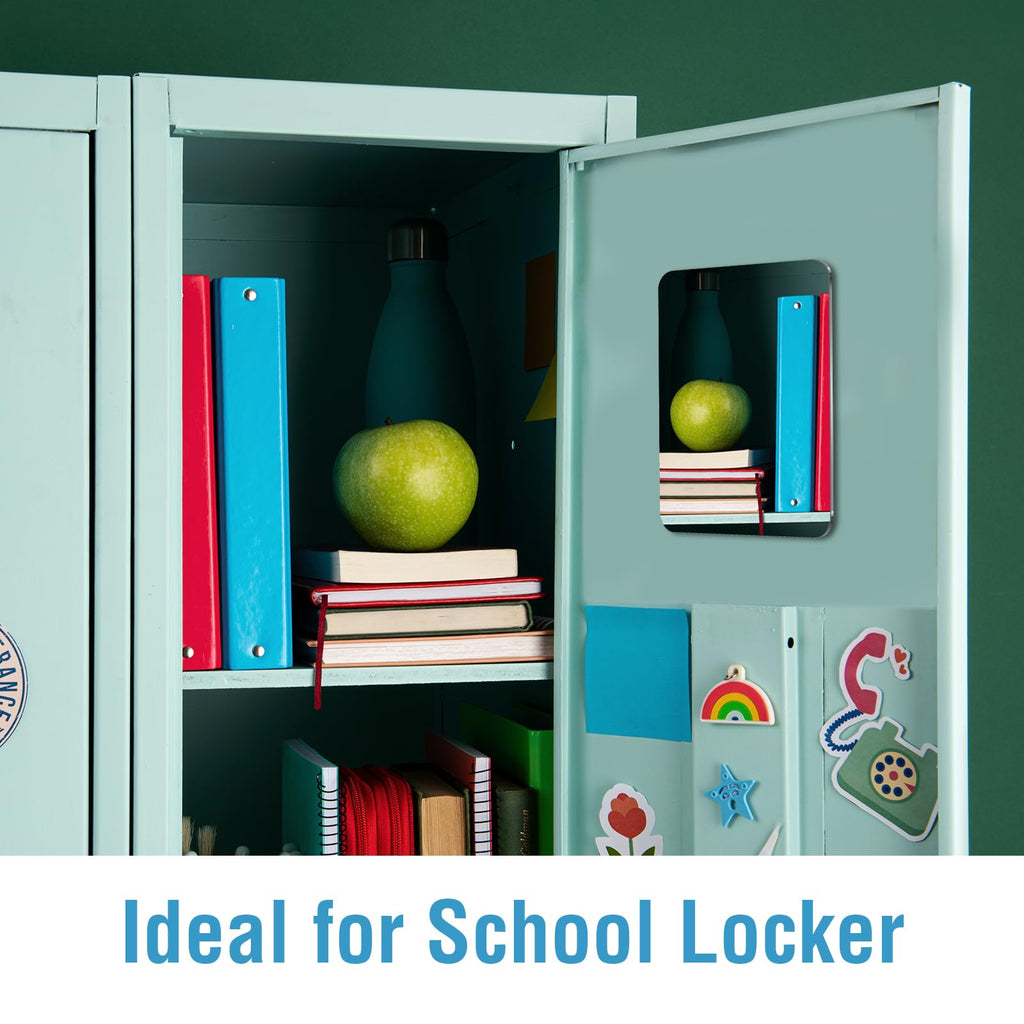 Shatterproof Magnetic Locker Mirror 7x9 Inch for School – Lightweight Acrylic Mirror with Rounded Corners, Strong Flexible Magnetic Backing for Metal Locker, Gym Locker, Refrigerator, Tool Box