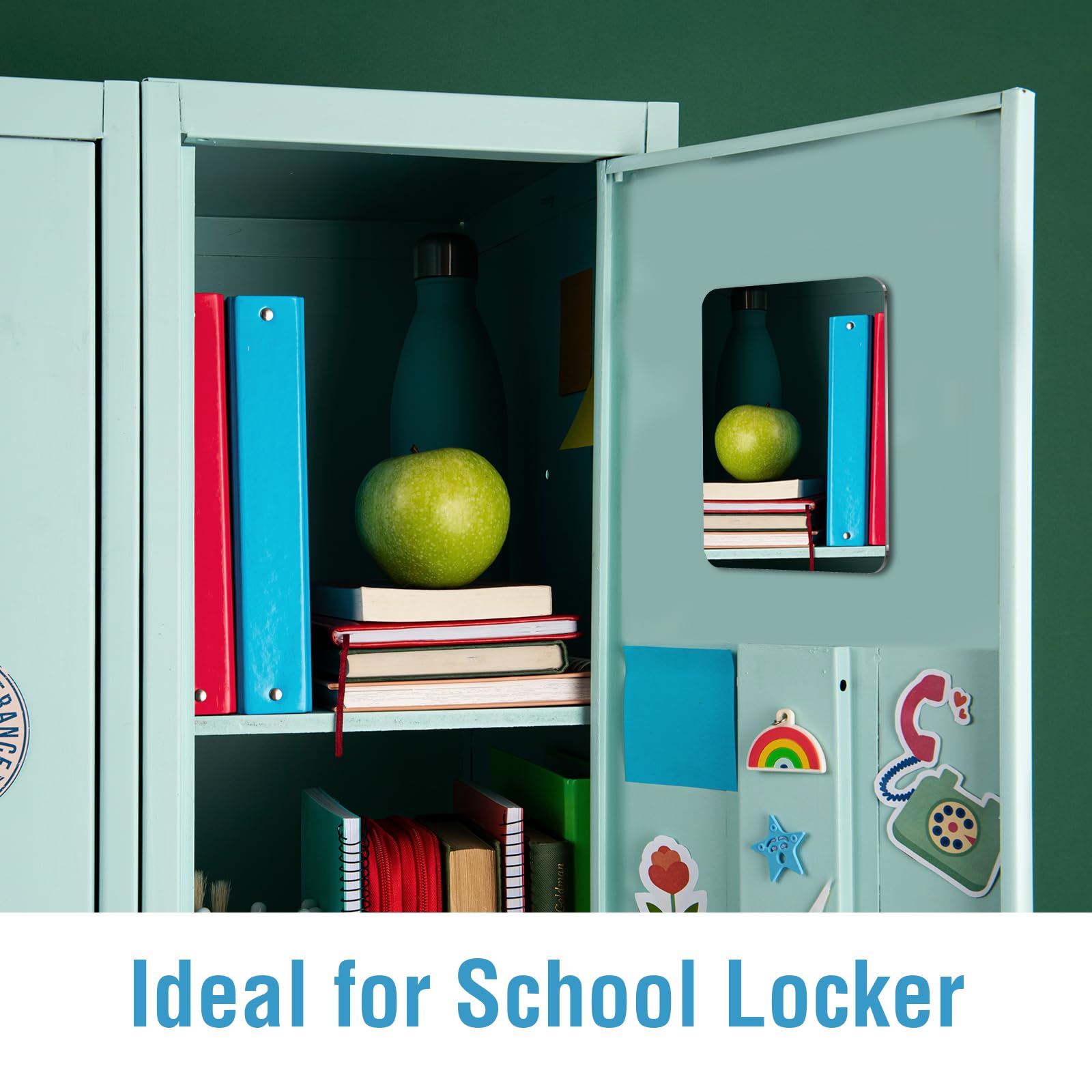 Shatterproof Magnetic Locker Mirror 7x9 Inch for School – Lightweight Acrylic Mirror with Rounded Corners, Strong Flexible Magnetic Backing for Metal Locker, Gym Locker, Refrigerator, Tool Box