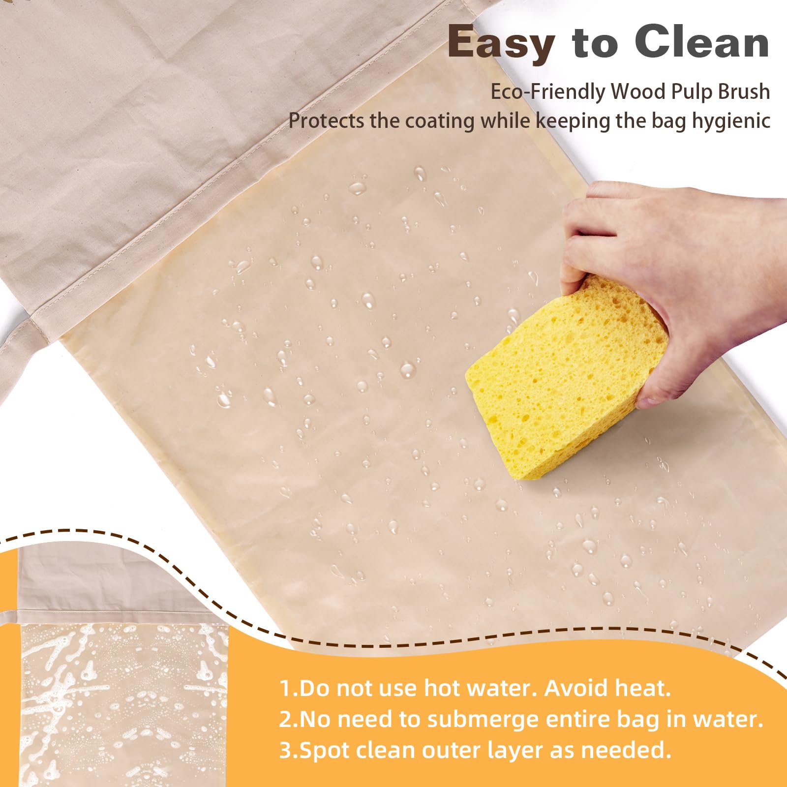 2 Pack Beeswax Bread Bag for Sourdough, Reusable Beewax Bread Bags, Organic Cotton Sourdough Bread Bags for Homemade, Keep Bread Fresh, Freezing Safe with Cleaning Brush-Care