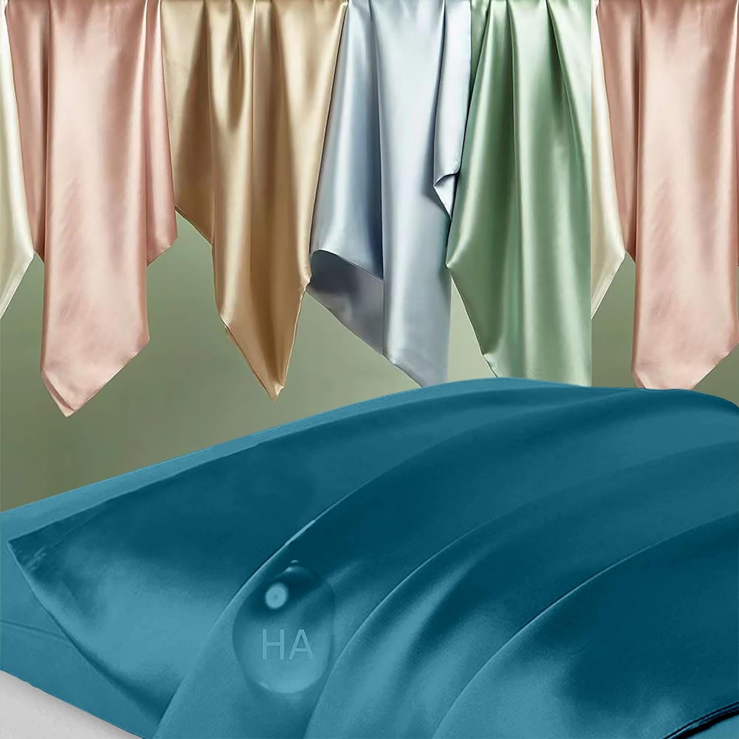 Mulberry Silk Pillowcase Set by Skiennix - Anti-Acne & Hair Care | King Size, Teal - 2 Pack