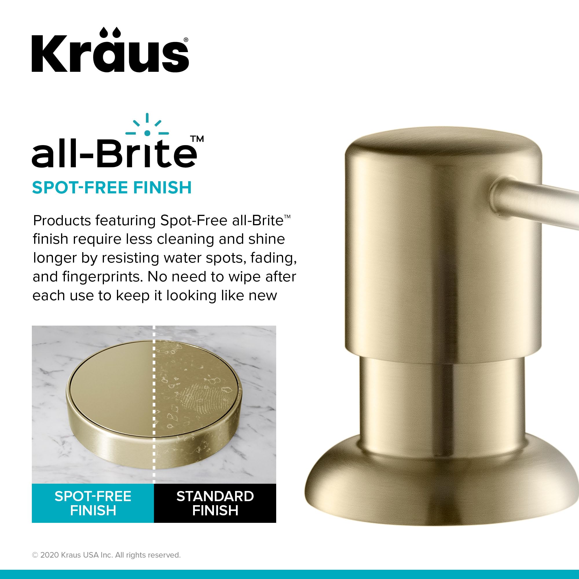 Kraus Spot Free Kitchen Soap Dispenser Boden™ in All-Brite Stainless Steel Finish, KSD-53SFS