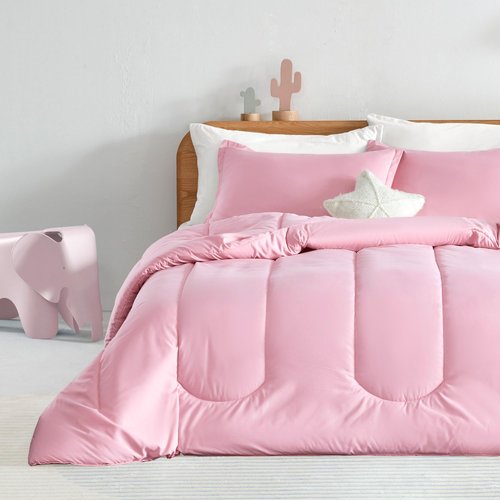 SLEEP ZONE Kids Pink Bedding Comforter Set Full/Queen Size - Super Soft & Cute Printed 3-Piece Comforter Set All Seasons for Girls, Fade Resistant, Machine Washable, Ballet Pink