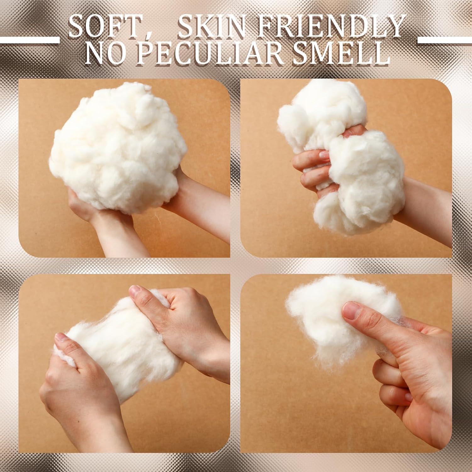 Wesnoy Cotton Stuffing - 500g Natural Fiber Filling for Stuffed Animals & Pillows | Soft & Versatile