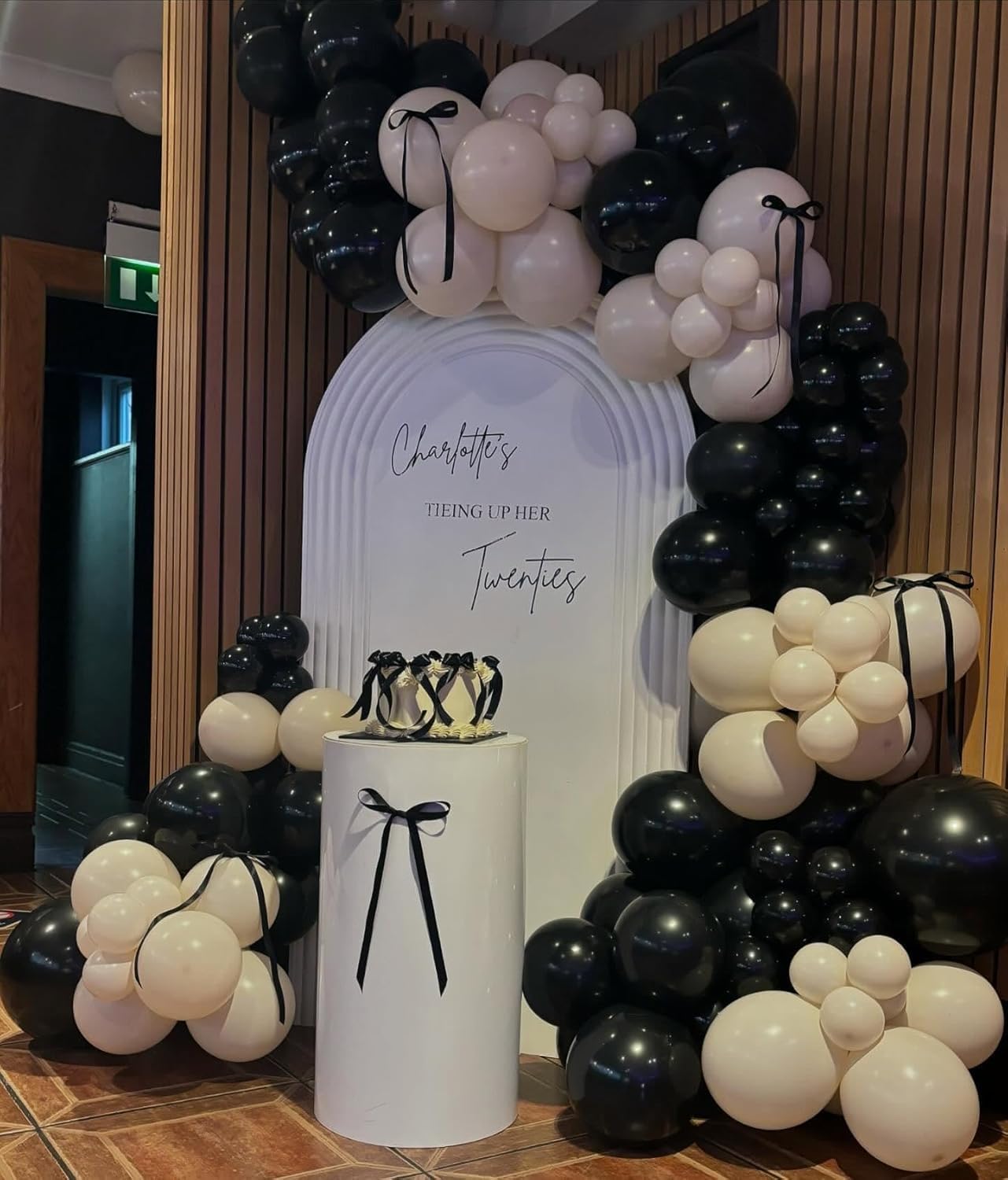 Skiennix 153Pcs Black & Sand White Balloons Garland Arch Kit - 18", 12", 10", 5" Sizes for Birthday & Wedding Decor