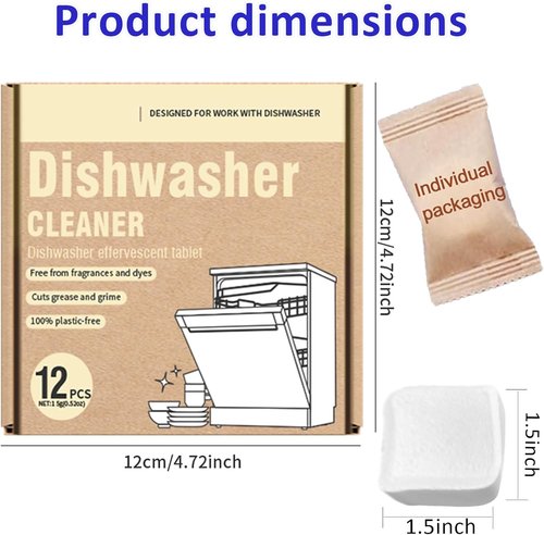 Dishwasher Cleaner Tablets - Eliminate Limescale, Grease & Odors | Septic Safe & Fragrance-Free