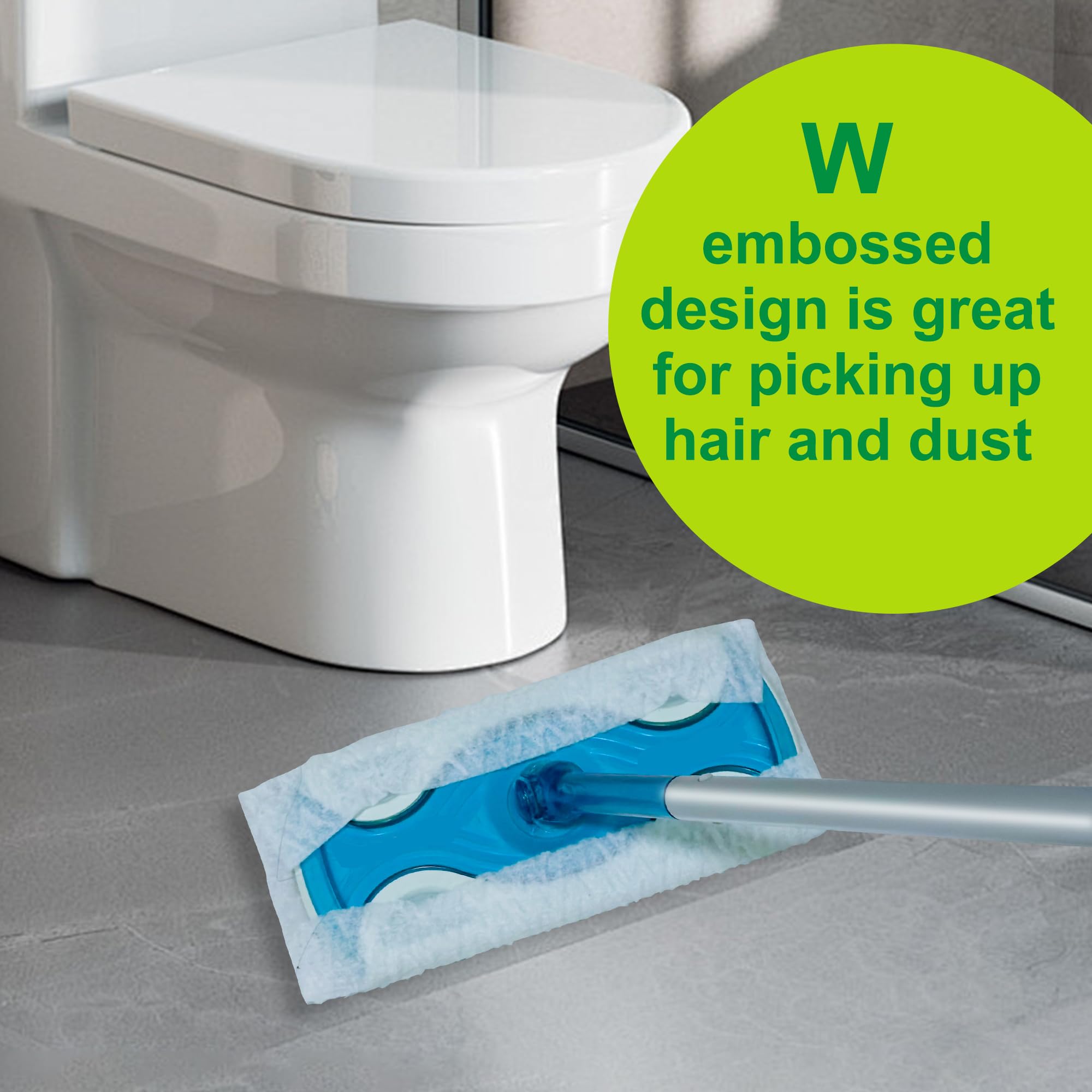 Dr.Easy Dry Sweeping Cloths,72ct Disposable Mopping Pads Refil Pack,fits SWIFFER Sweeper and Other Electrostatic Mop Heads for Floor Mopping and Cleaning.Bigger Size 8x11in,Catch& Lock Dirt & Hair.