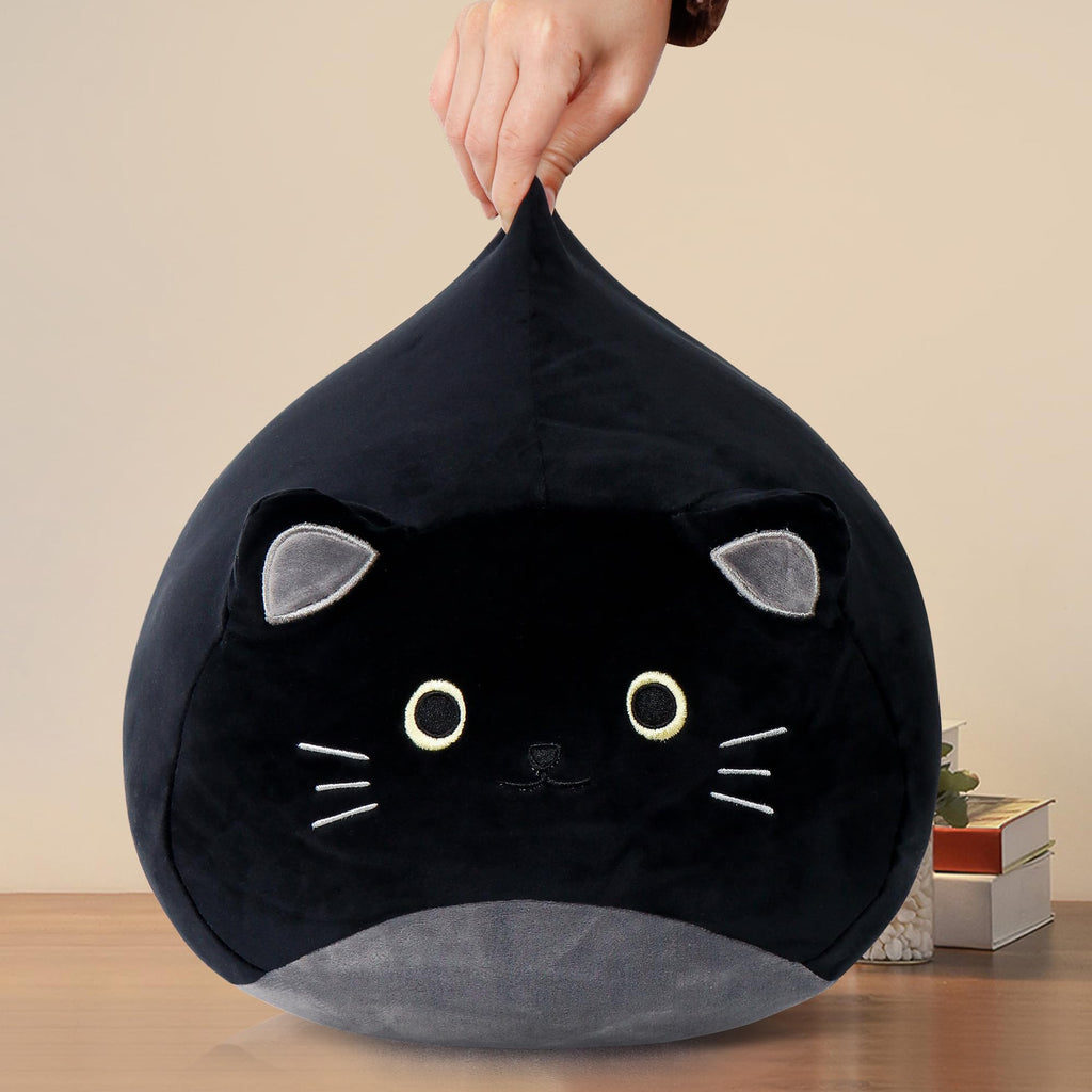 Wepop Giant Black Cat Plush 20 in - Kawaii Black Cat Stuffed Animal, Cute Plushies Pillows Gifts for Kids Adults Boys and Girls