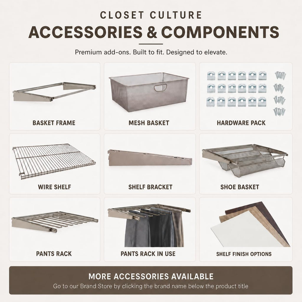 Closet Culture by Knape & Vogt 48 in. Champagne Nickel Hang Rail