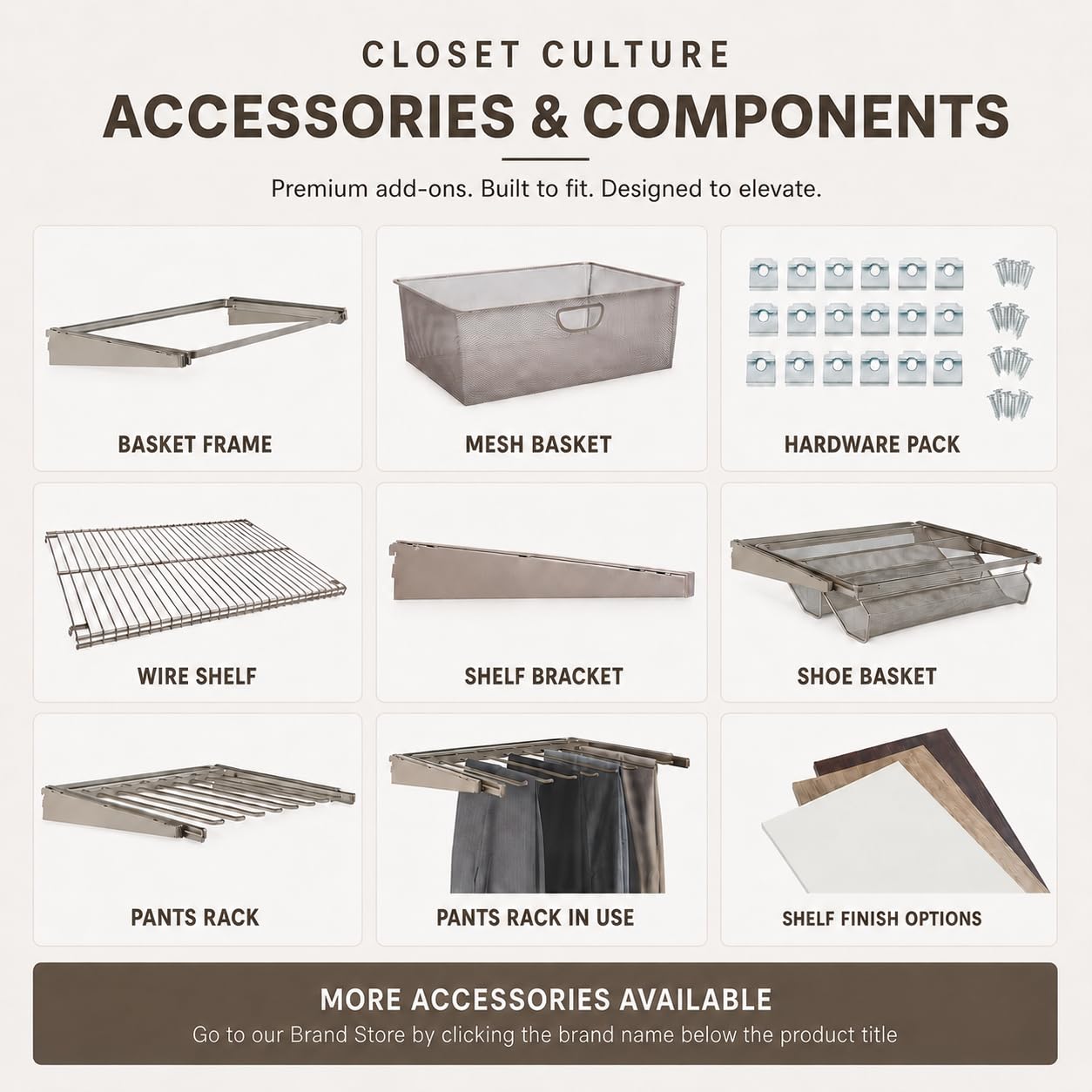 Closet Culture by Knape & Vogt 48 in. Champagne Nickel Hang Rail