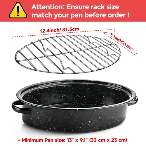 12inch Stainless Steel Roasting Rack, Oval Roasting Rack for Oven Rack with Baking, Cooking, Grilling, Drying in Kitchen, Gifts for Mom Dad Wife Men in Christmas Day