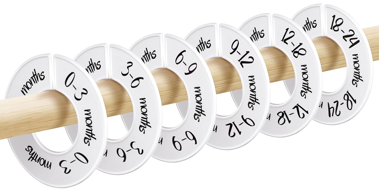 Pro Goleem Baby Closet Dividers - Unisex Organizer for Nursery Clothes | 6 PCS Fits 1.5" Rod