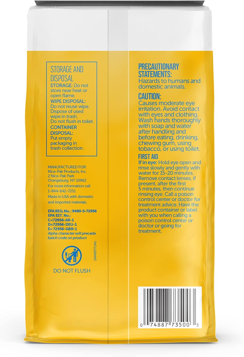 Nice 'N Clean Disinfecting Surface Wipes 304ct - Fresh Lemon Scent for Home & Kitchen Cleaning