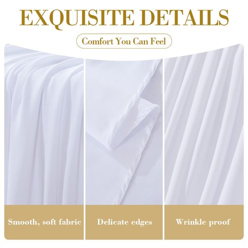 6 Pack White Round Tablecloths 108in White Round Table Cloth for Wedding Birthday Party Bridal Shower Reusable Washable Polyester Circle Table Cover for Kitchen Dining Buffet Cake Banquet Decorations