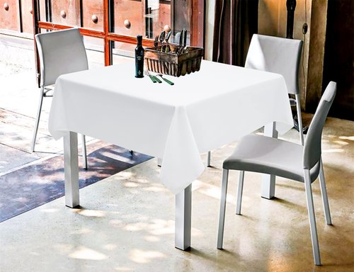12 Pack White Square Tablecloths - 52 x 52 Inch, Polyester Table Cover for Square Table, Stain and Wrinkle Resistant, Washable Fabric, Restaurant Banquet Party