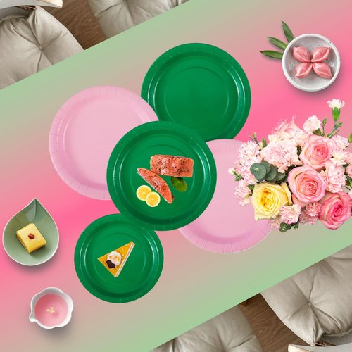 AFZMON 1 Pack Witch Birthday Party Decorations Tablecloth, Pink and Green Disposable Rectangle Plastic Table Decors Cloth for Kids Baby Shower Wedding Party Supplies, 54 x 108Inch