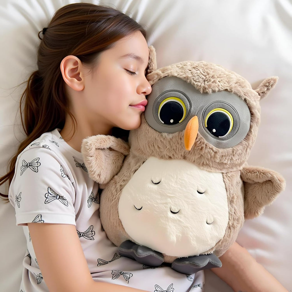 Ryttir Chubby Gray Owl Stuffed Animal - 15.7 Inch Plush Toy for Kids & Room Decor | Perfect Gift for Owl Lovers