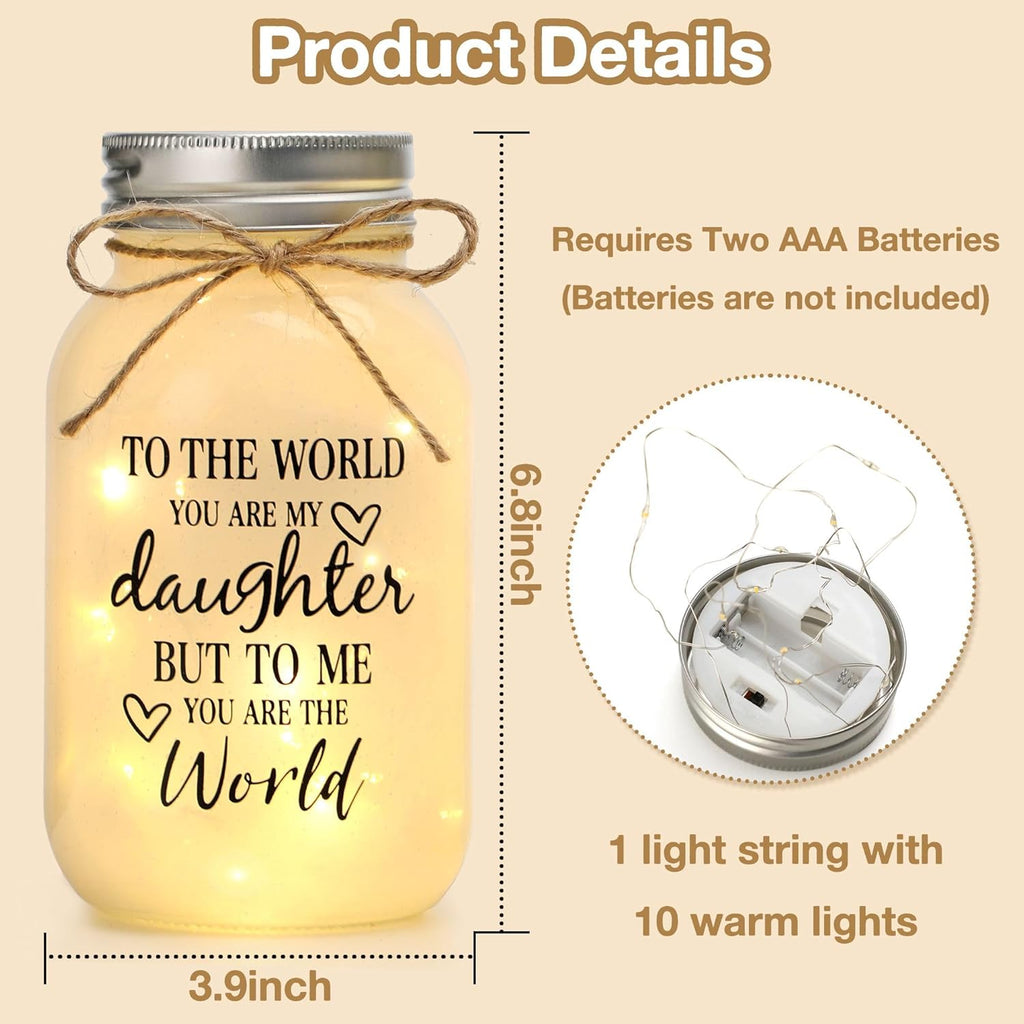 Maracco 30 oz Large Mason Jar Night Light - Thoughtful Gifts for Daughters from Mom & Dad | Perfect for Birthdays, Weddings, Graduations