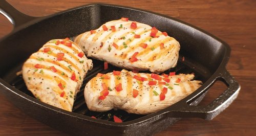 Lodge Cast Iron Grill Pan - 10.5-Inch Square Design for Perfect Grilling | Durable Black Finish