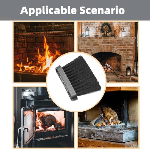 Lssapr 2 Pcs Chimney Bench Oblong Fireplace Brushes Adhesive Thread Soft Bristles Dust Brush Replacement Head for Hearth Tidy Car Fireplace Fire Pit