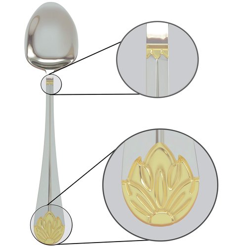 Silverware Set Limited Edition – 30 Piece Family Dinnerware Set – Flatware Set for 6 – Silver Tableware Set w/Gold Accents – Spoons, Knives, Teaspoons, Forks, Salad Forks