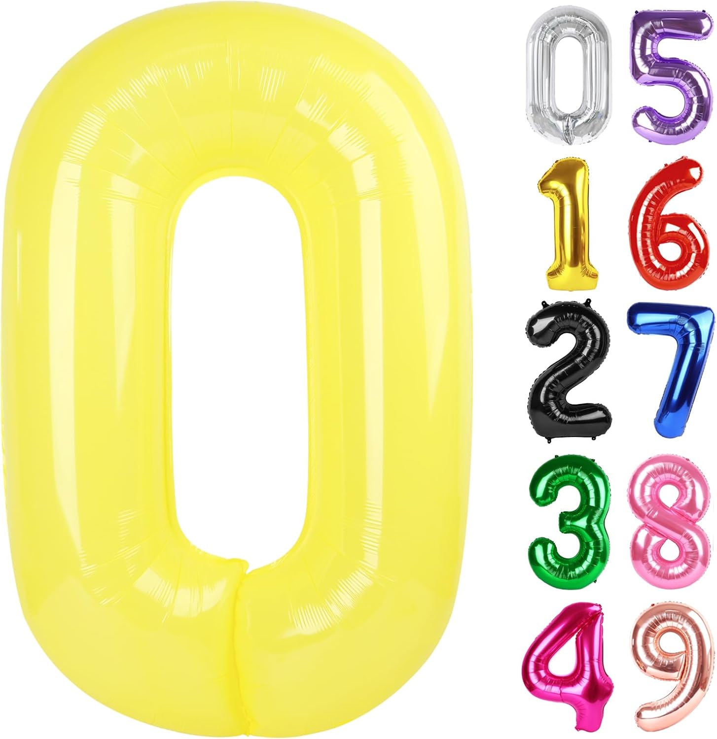Yellow Number 0 Balloon - 40 Inch Birthday Decoration for Milestone Celebrations