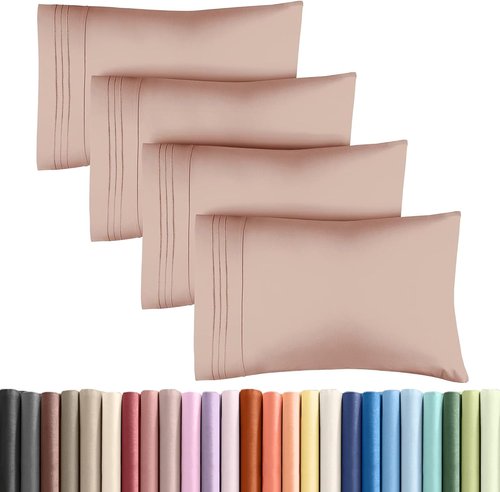 CGK Unlimited King Size Microfiber Pillowcase Set - Soft & Durable, 4 Pieces in Mauve