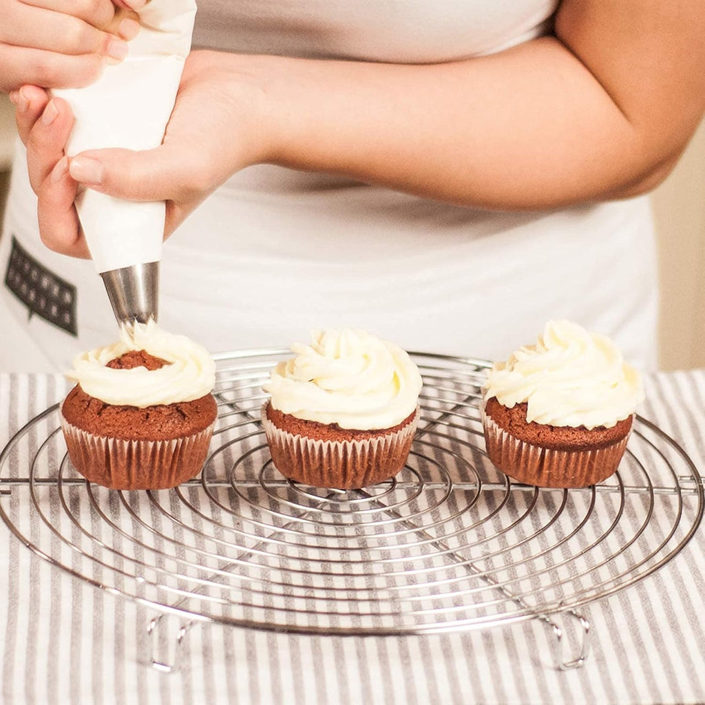 Skiennix 400 Pcs Disposable Piping Bags - 12 Inch Anti-Burst Tipless Icing Bags for Cake & Cookie Decorating