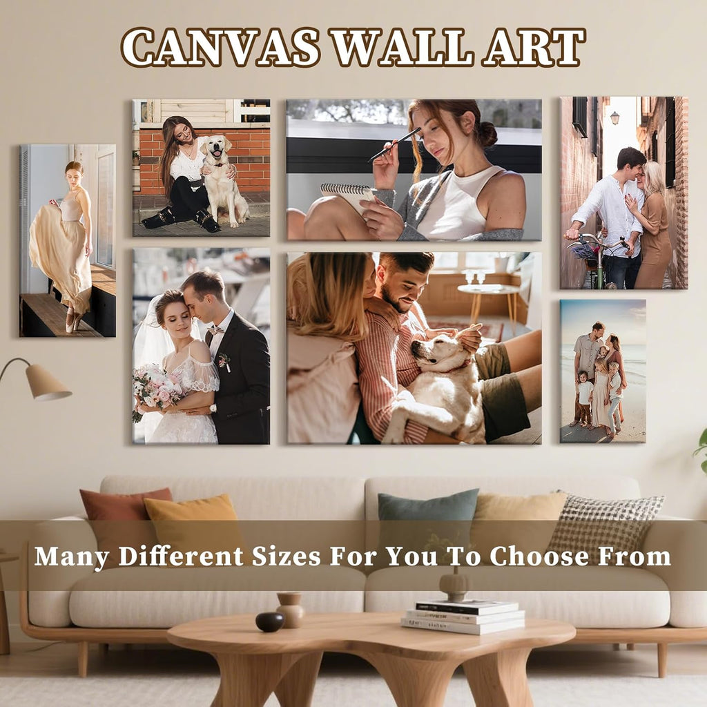 XzartDIY Custom Canvas Prints - Personalized Photo Art for Family & Pets | 8x12'' Wall Decor