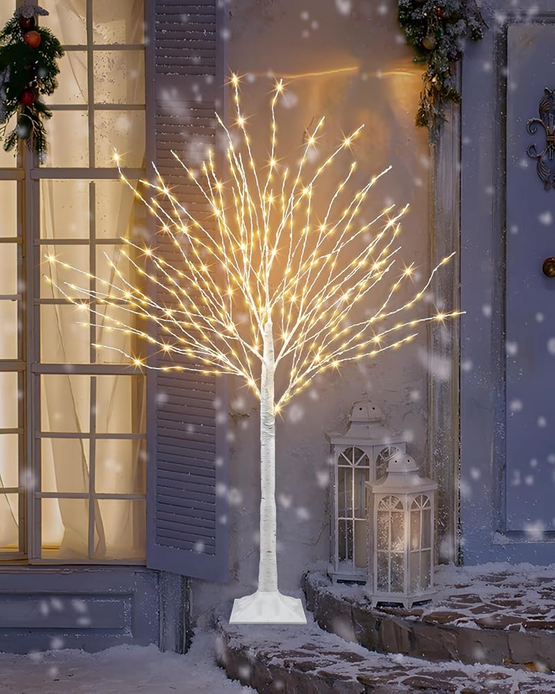 432 LED Lighted Birch Tree 4 ft - White Christmas Tree (Variation: 4ft)