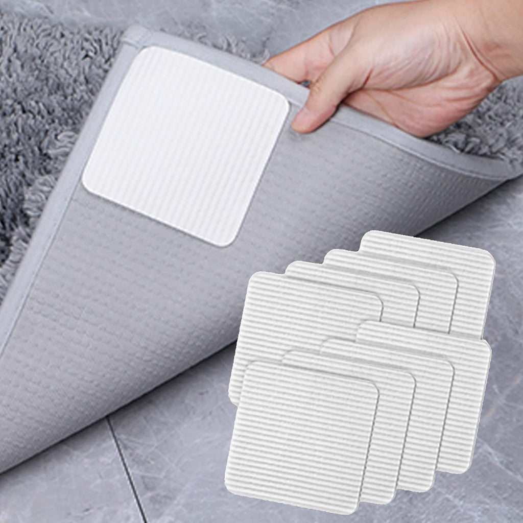 Skiennix Anti-Slip Carpet Grips - 8 Pcs Vacuum Technology for Hardwood Floors | Washable Rug Stoppers