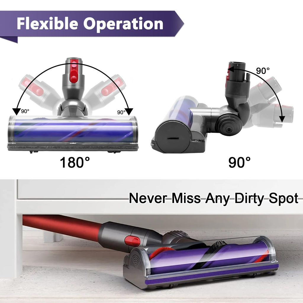 Coodss Quick-Release Motorhead Cleaner Replacement for Dyson V7 V8 V10 V11 Vacuum Direct Drive Head for Hardwood Floor Carpets Attachment SV10 SV11 SV12 SV14 Bristle Roller Brush Parts