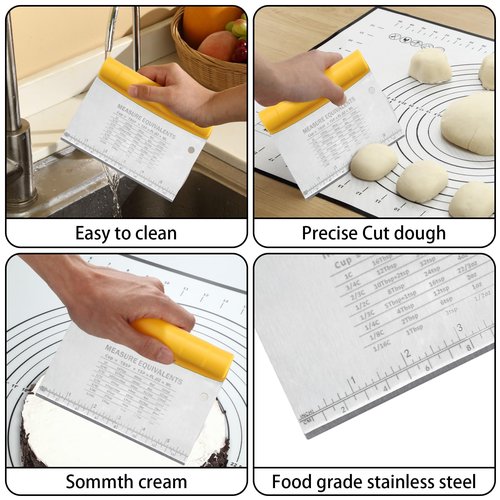 Unokit Rolling pin 3-Piece Set, 17.5" Rolling Pin with Adjustable Thickness Rings, Wooden Dough Roller, Rolling Pins for Baking Pizza, Pasta, Bread - Baking Essentials