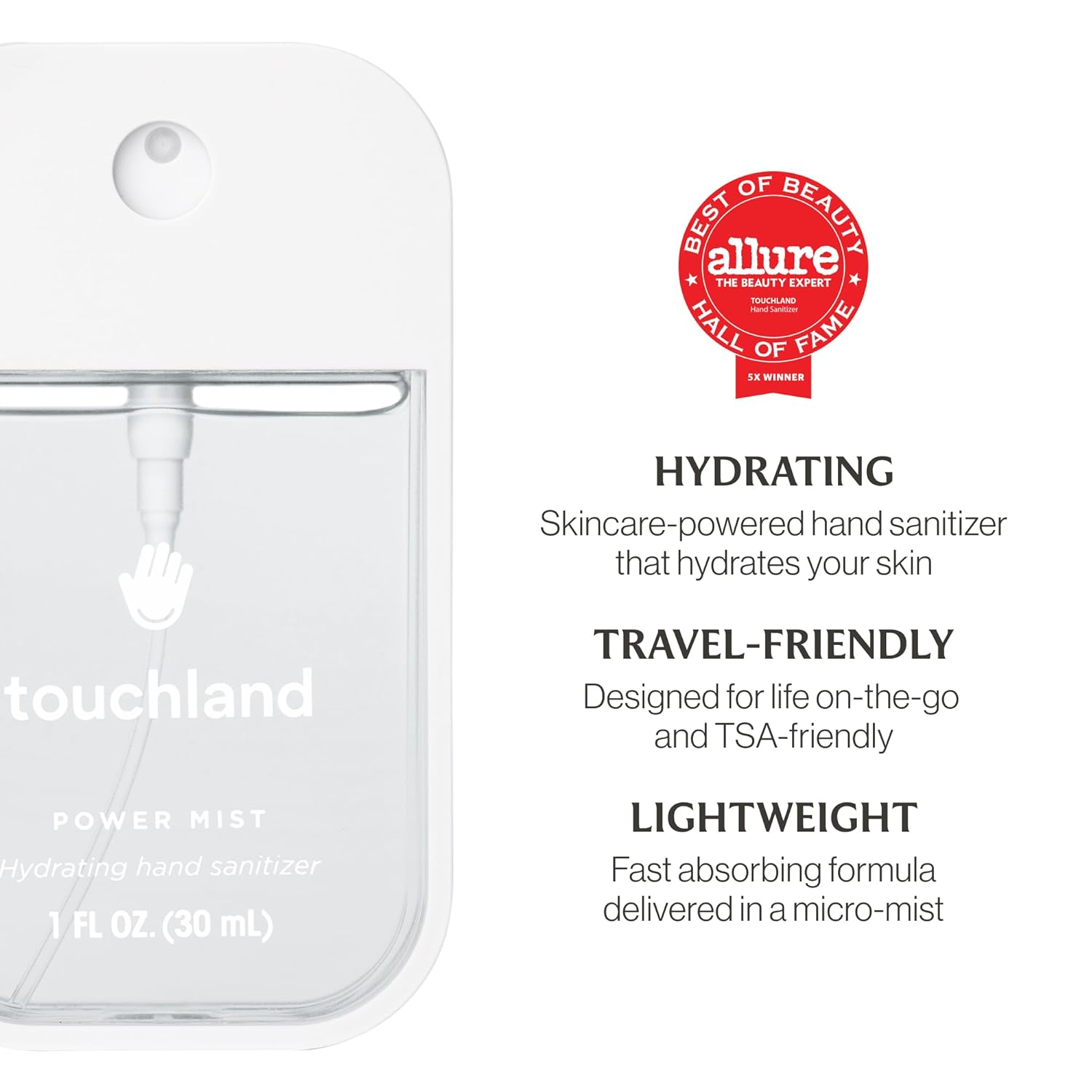 Touchland Hydrating Hand Sanitizer Spray - Beach Coco Trio Set | Dye-Free Travel Mists (3 x 1 FL OZ)