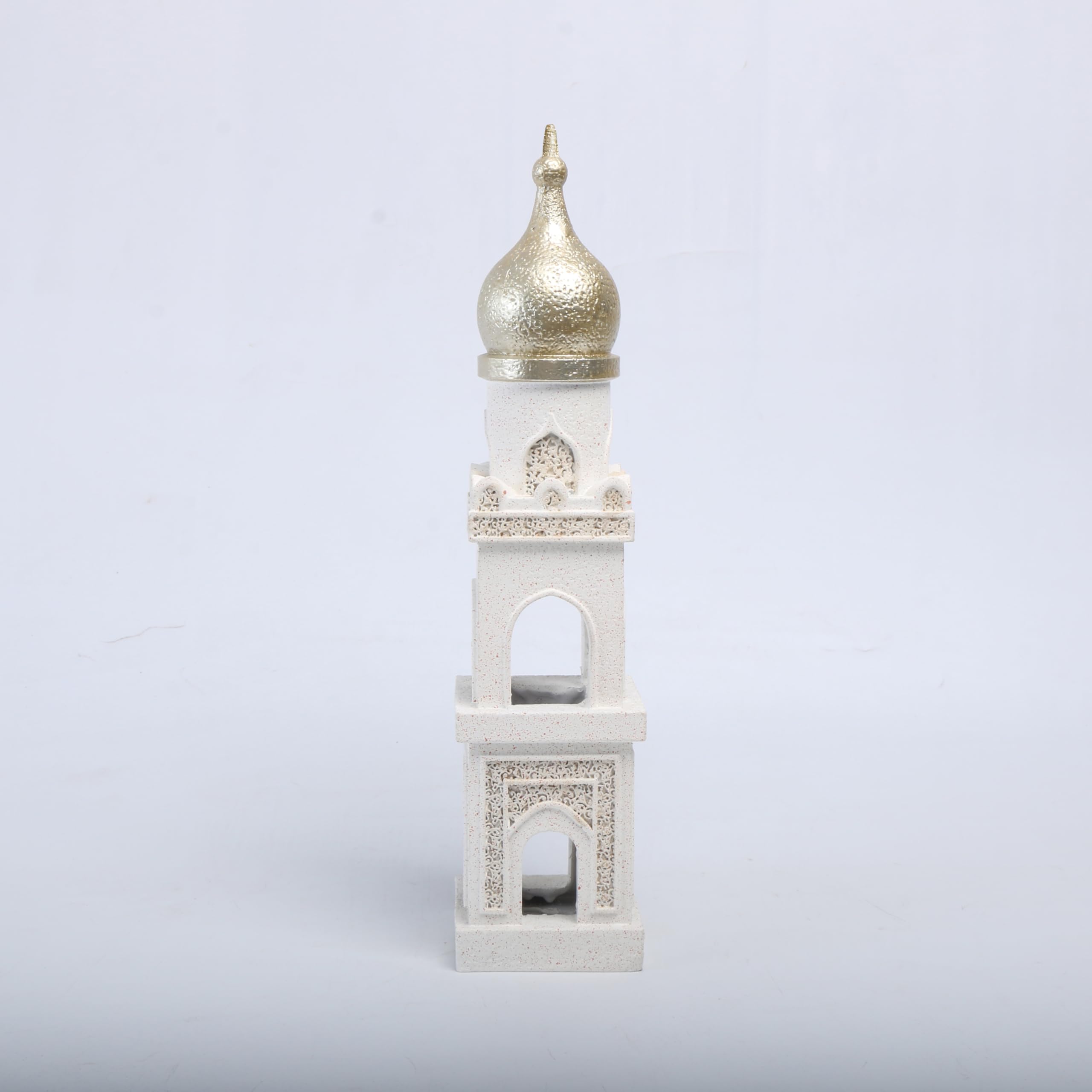 Islamic Cultural Decor Collection - Handcrafted Resin Mosque Models & Tower Ornaments for Home/Office Display Ramadan Decoration (Tower 1)