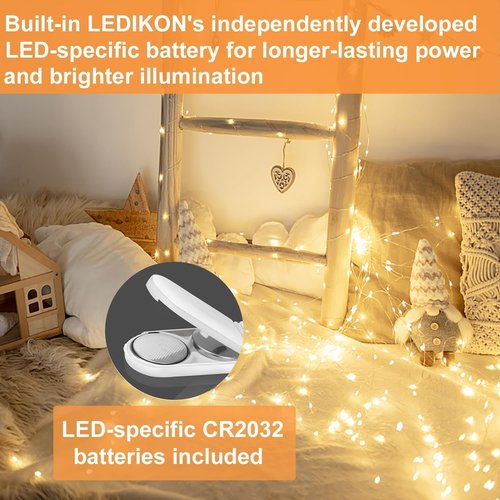 Fairy Lights 24 Pack - Battery Operated 3.3ft 20 LED Warm White Silver Wire for Weddings & DIY Decor