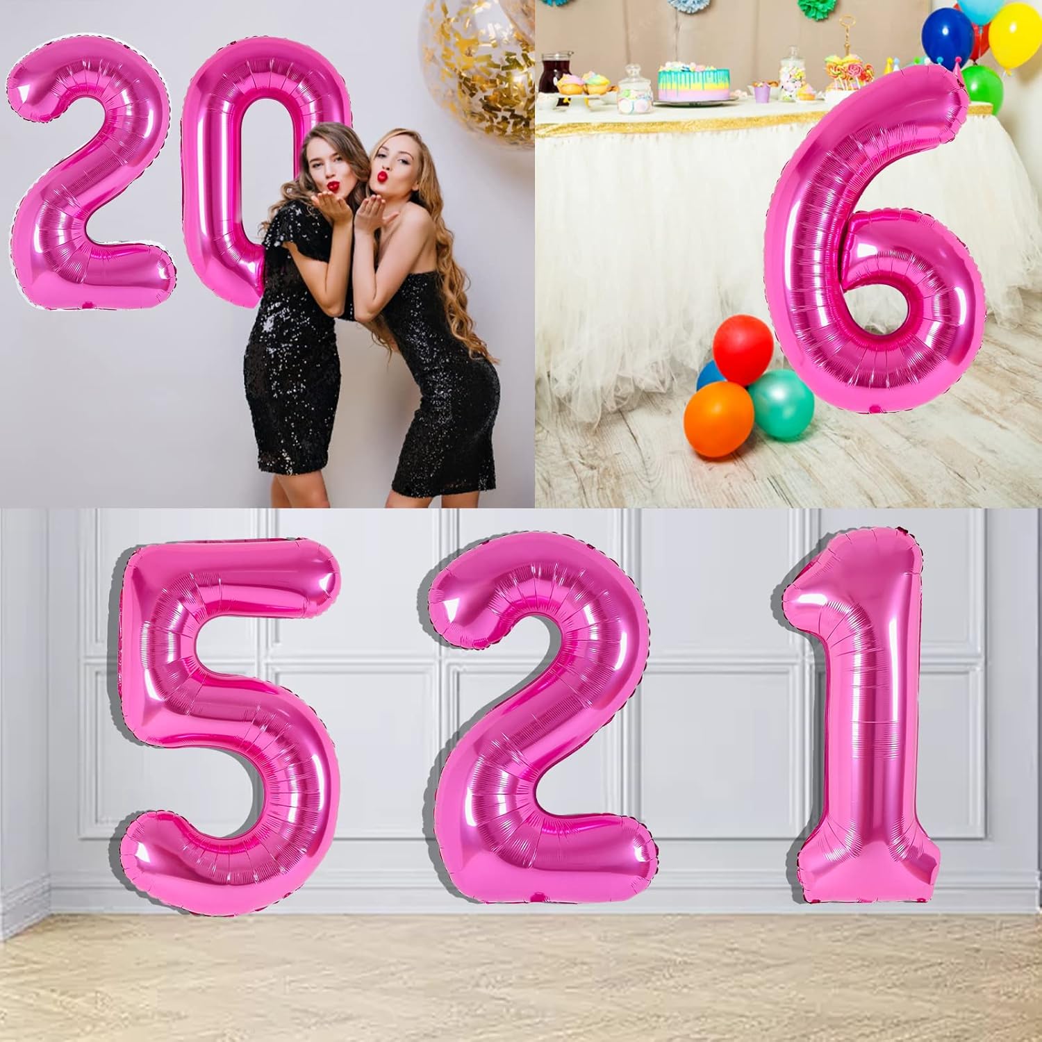 Skiennix 40-Inch Pink Number 13 Balloons - Perfect for 13th Birthday Decorations | Unicorn & Mermaid Theme