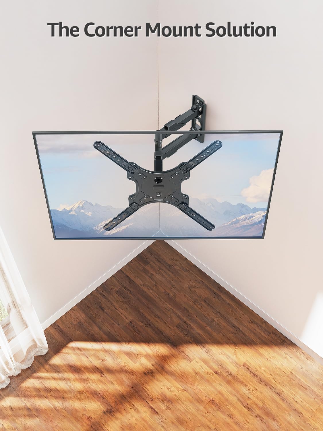 MOUNTUP Full Motion TV Wall Mount - Fits 26-60 Inch TVs | Swivel & Tilt for LED/LCD Up to 77 LBS