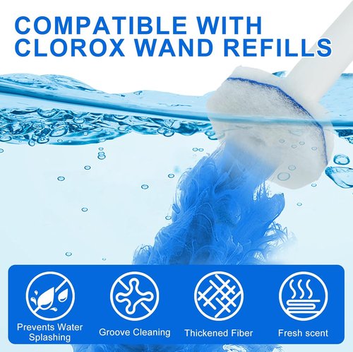 Clorox Disposable Toilet Brush Set - Includes 30 Refill Wand Heads for Effortless Cleaning