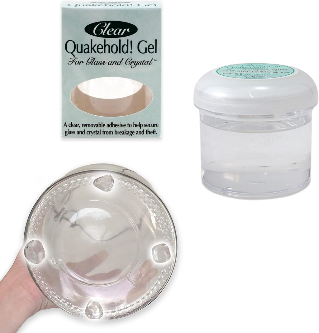 Quakehold! Gel for Glass and Crystal - Clear Adhesive, 4oz for Secure Display