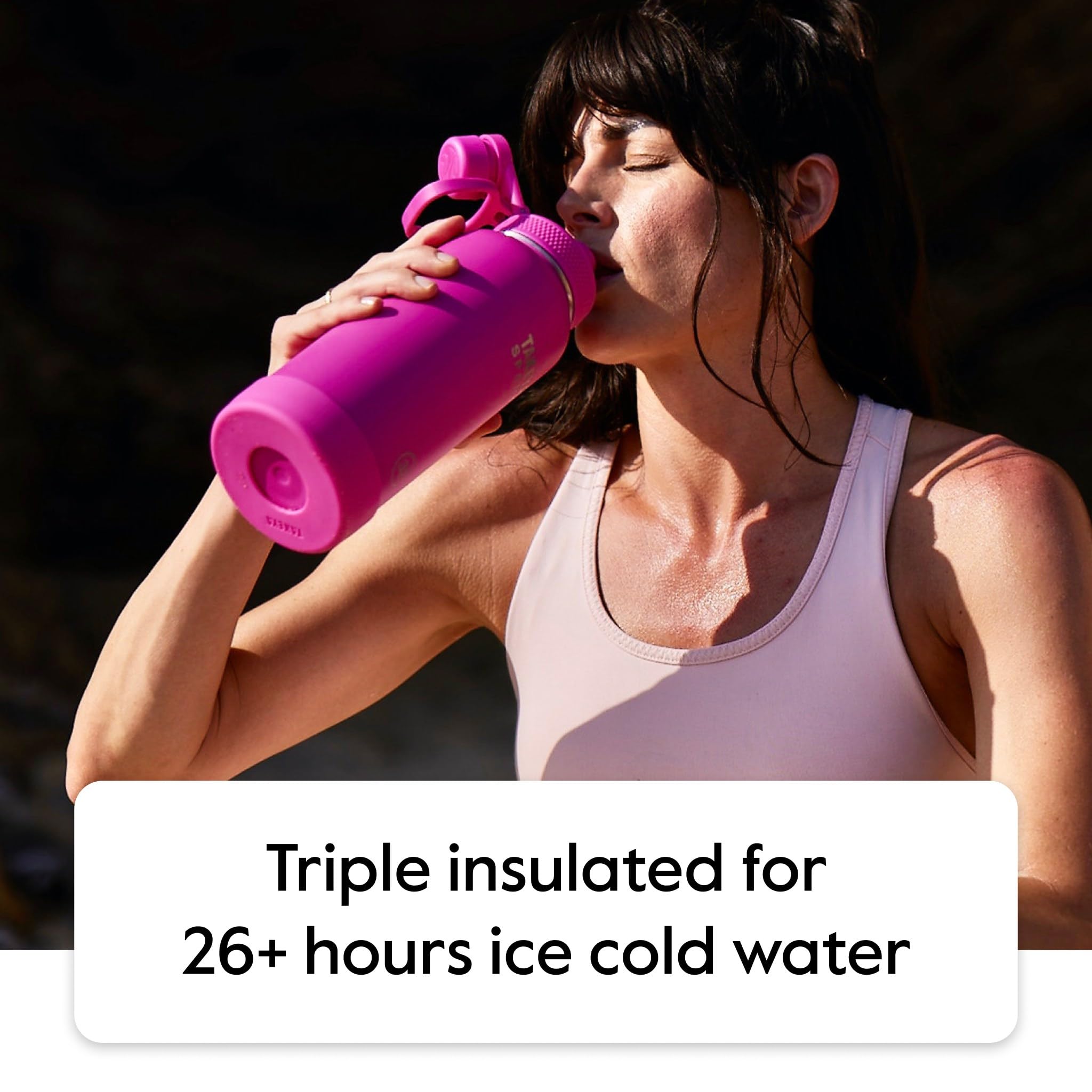 Takeya Sports Water Bottle with Spout Lid - Bottle with Triple Stainless Steel Insulation - Dishwasher Safe & BPA-Free - Bottle with Ice-Blocking Spout Lid & Removable Bumper - 64 oz, Touchdown Teal