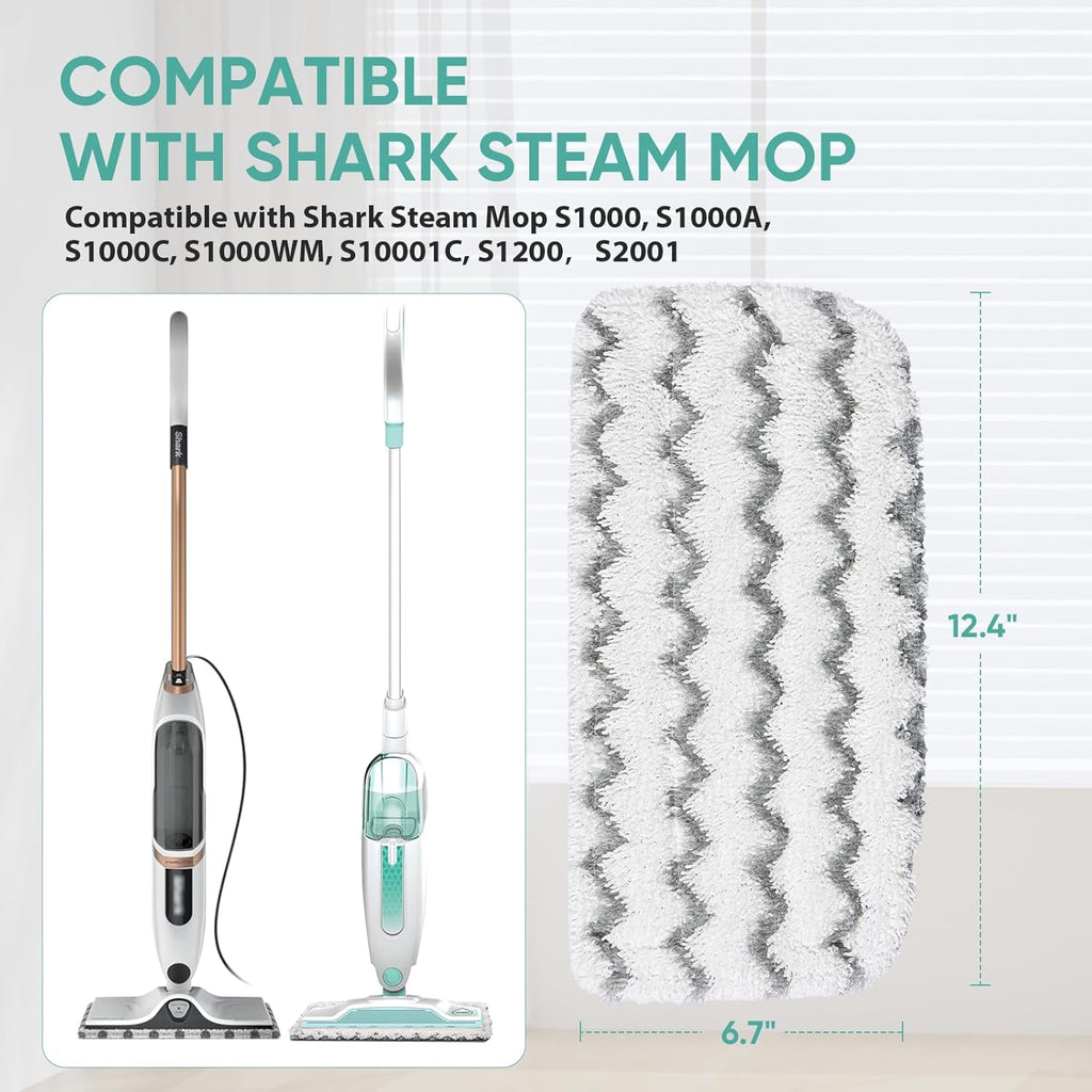 Skiennix Steam Mop Replacement Pads - 6 Pack for Shark S1000, S2001 & More | High Absorbency & Durability