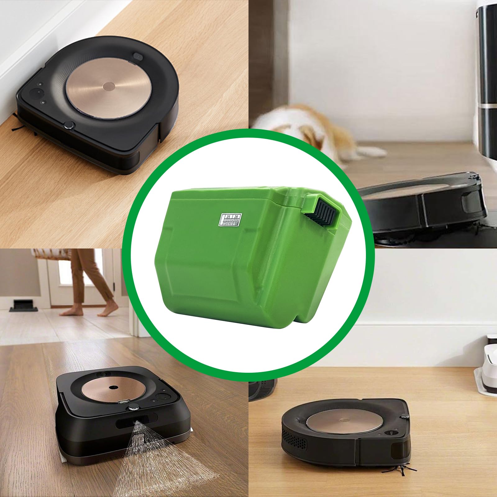 Suitable For Replacing The iRobot Roomba S9 S9+ series Robotic Vacuum Cleaner Battery Can be used S9Plus 9150 9550 S9550 S955020 S955880 ABL-B 4INR19/65-2 14.4V 5200mAh 74.88Wh High capacity