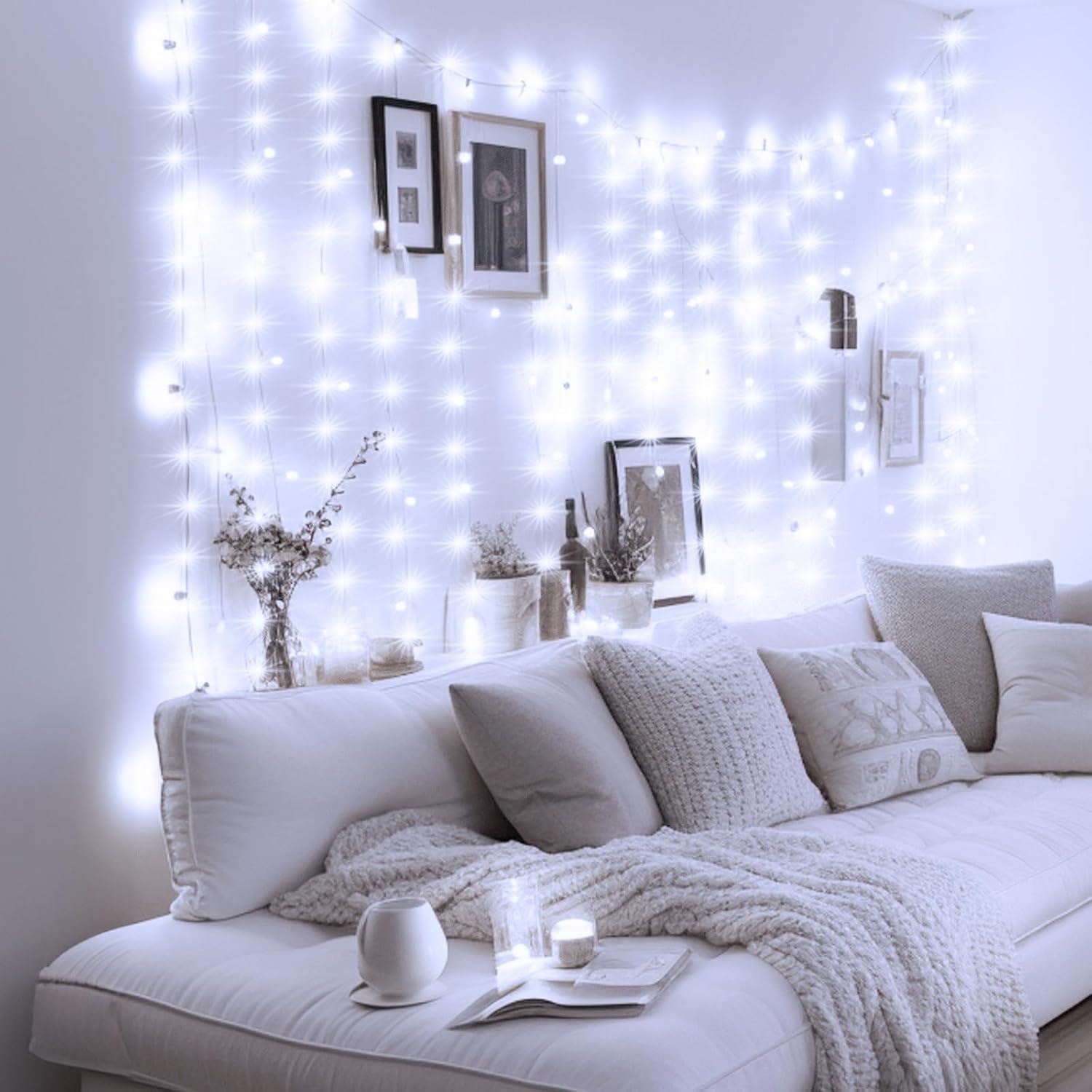 Minetom 300 LED Dimmable Curtain Lights - Remote & Timer, 8 Modes | USB Powered Fairy Lights for Indoor Decor