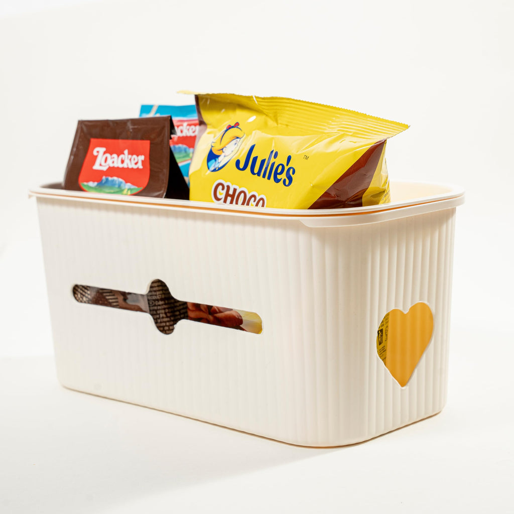 VIREYA Bedside Storage Box Bin Organizer Diaper Caddy Organizer for Kids Bed, Crib, Playard ,Playpen, Nursery Bedroom, Bathroom Essentials,for Books, Tissues, Cup & Snacks (Beige)